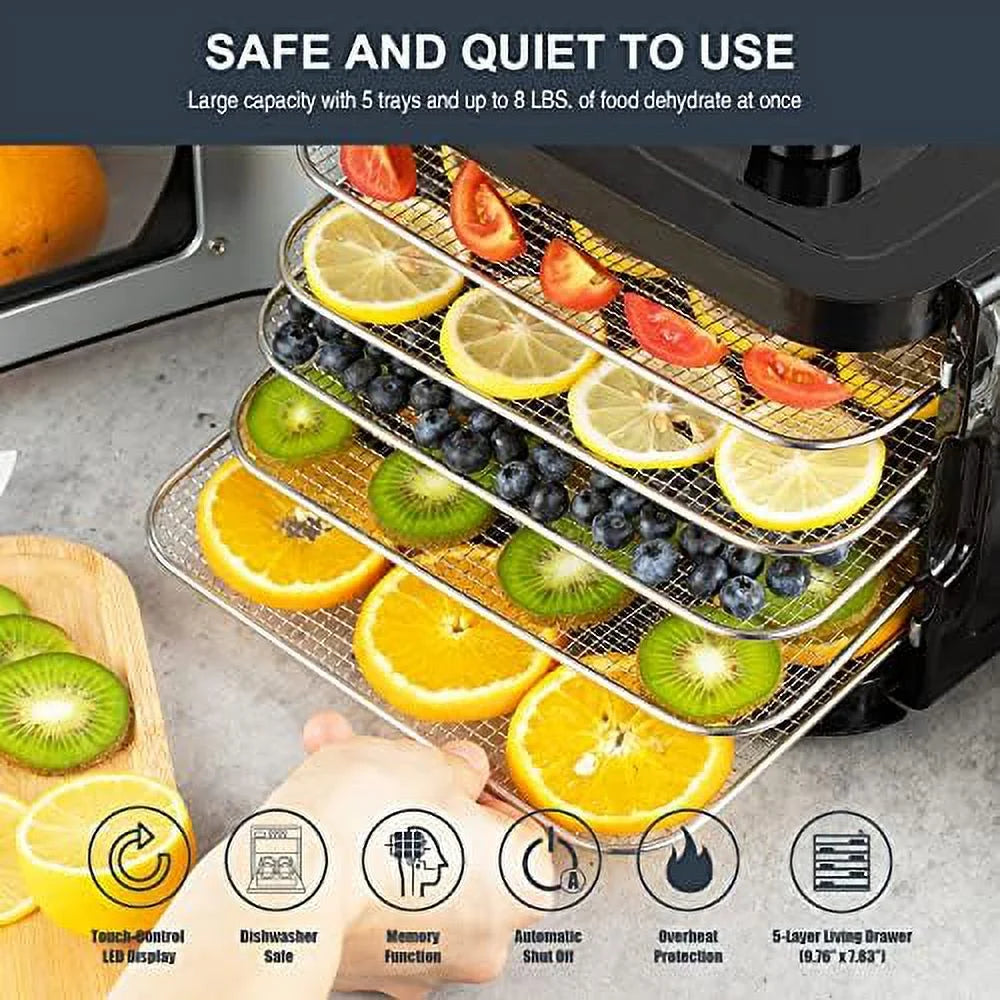 Electric Countertop Food Dehydrator with 4 Stainless Steel Trays C634