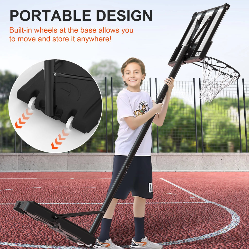 Portable Basketball Hoop with Wheels Height Adjustable E1998