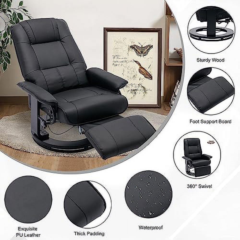 Grey PU Leather Recliner Chair with Footrest K30631