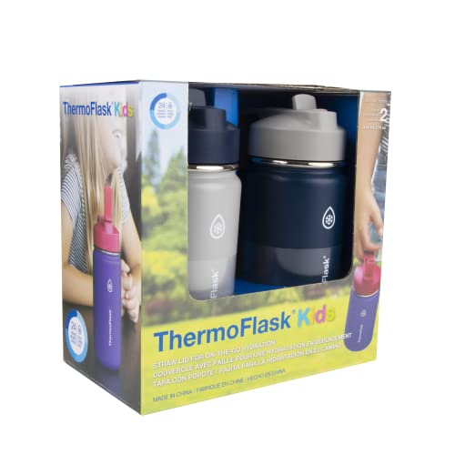 Kids Water Bottle with Straw Lid 16 oz 2 Pack I7826
