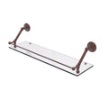 Antique Copper Floating Glass Shelf with Gallery Rail - 30 inch B678206