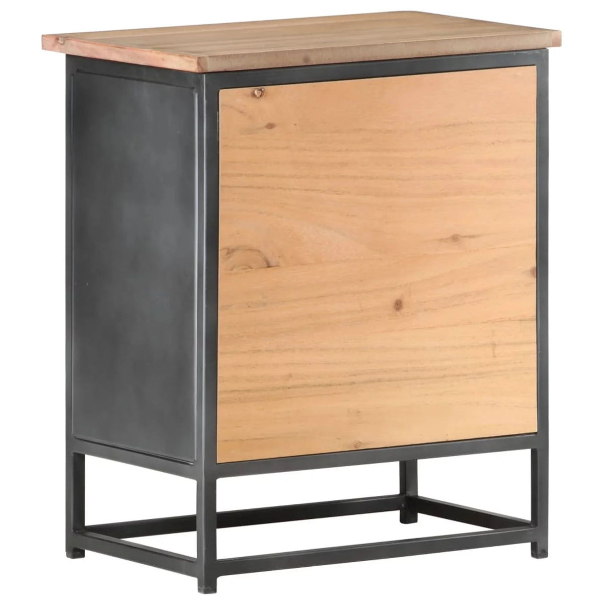 Gray Solid Acacia Wood Bedside Cabinet J6838