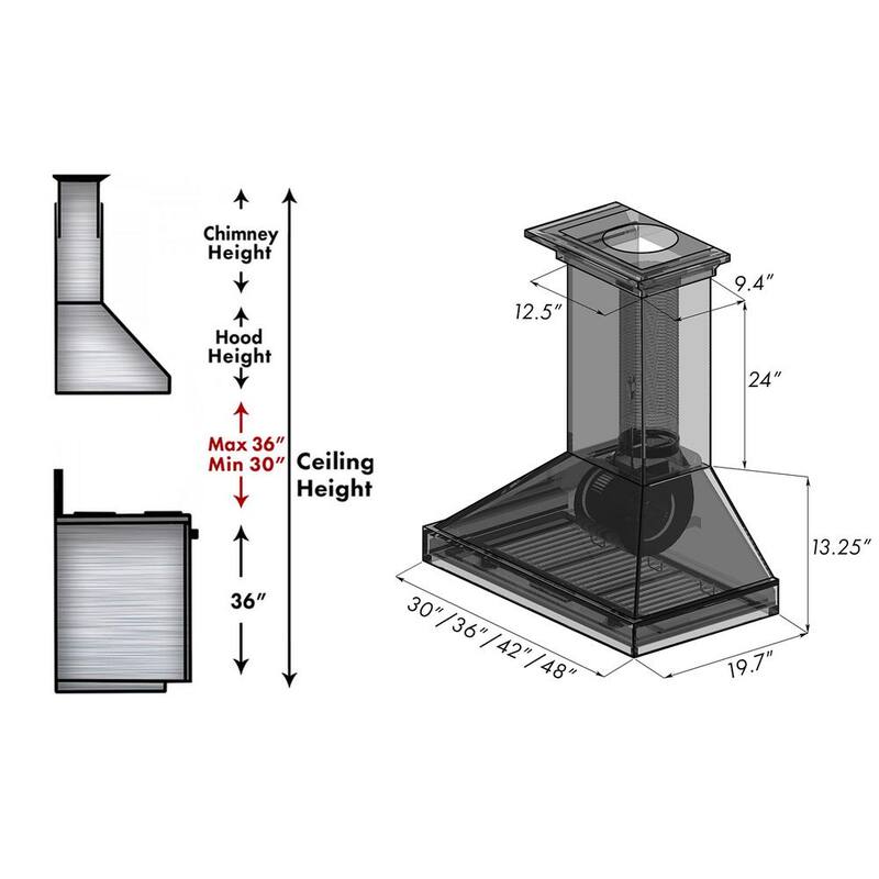 30 in. 400 CFM Convertible Wall Mount Range Hood V5705