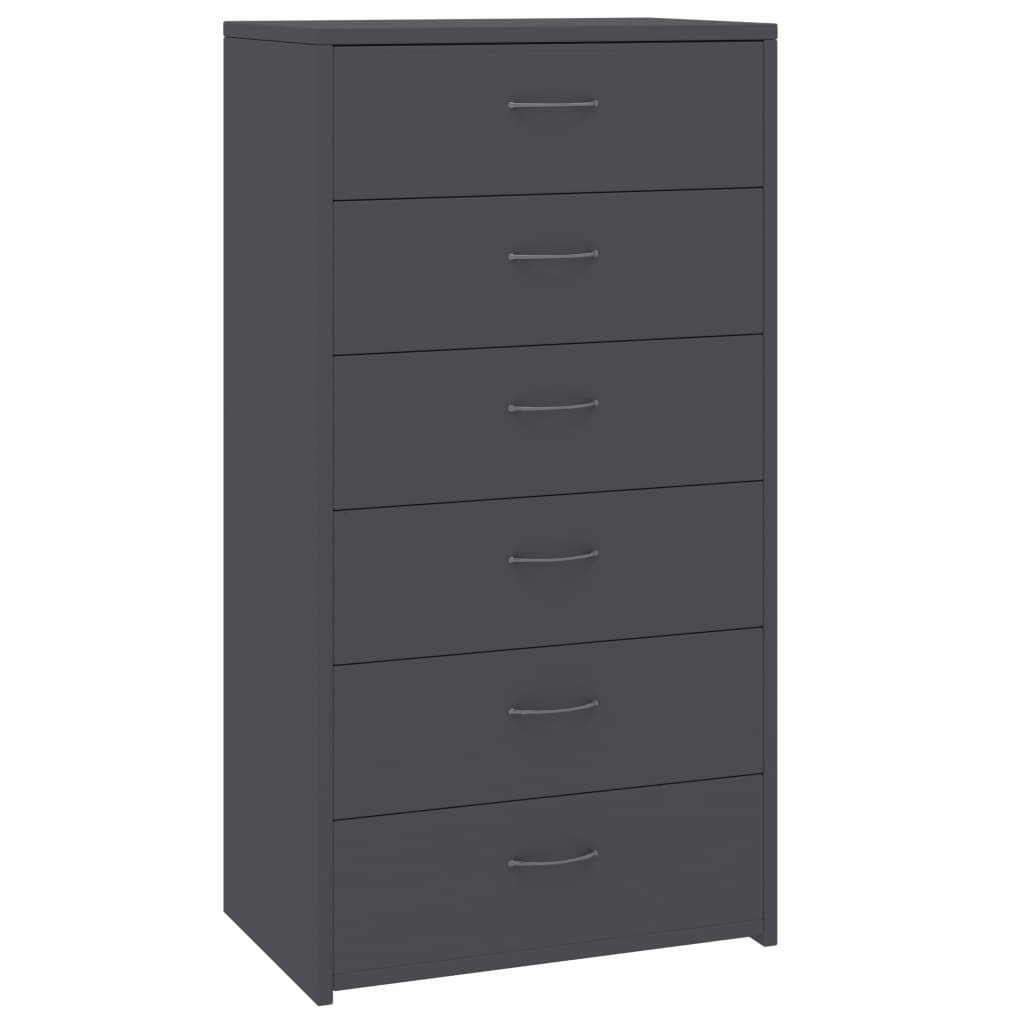 White 6 Drawer Sideboard Chipboard H75688