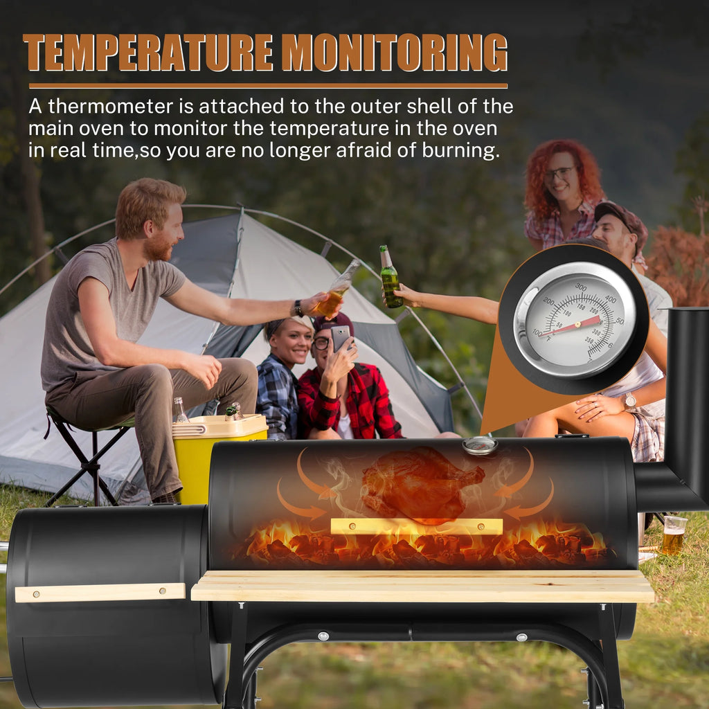 Charcoal Grill with Offset Smoker & Side Table Z188458