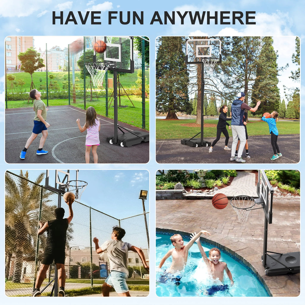 Portable Basketball Hoop with Wheels Height Adjustable E1998