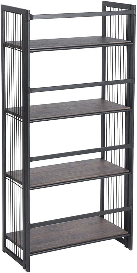 4-Tier Foldable Bookshelf Bookcase J9466