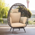 Egg Chair with Cushion Wicker PE Rattan Chair X148