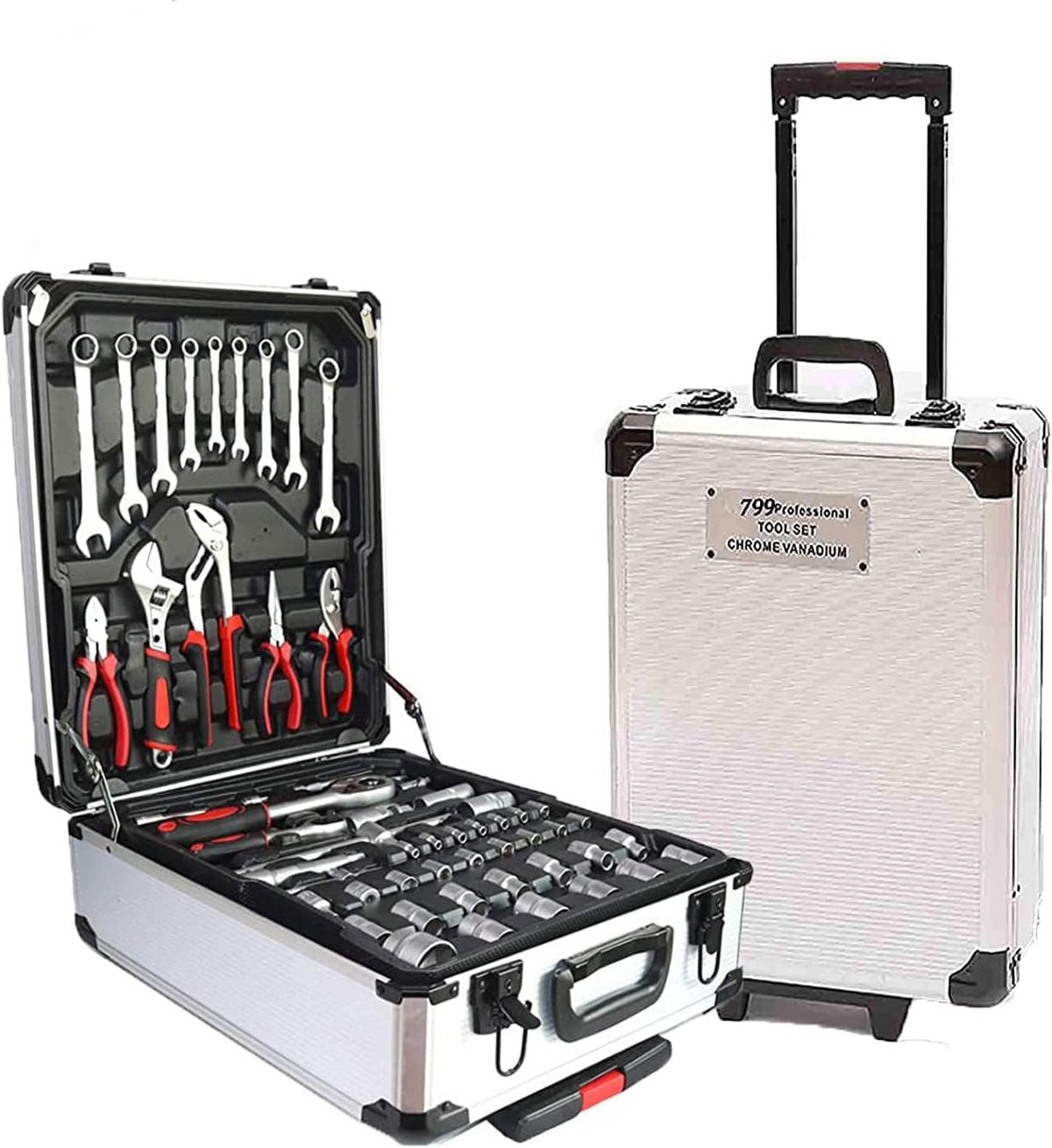 Black Portable Hand Tool Set with Toolbox K67104
