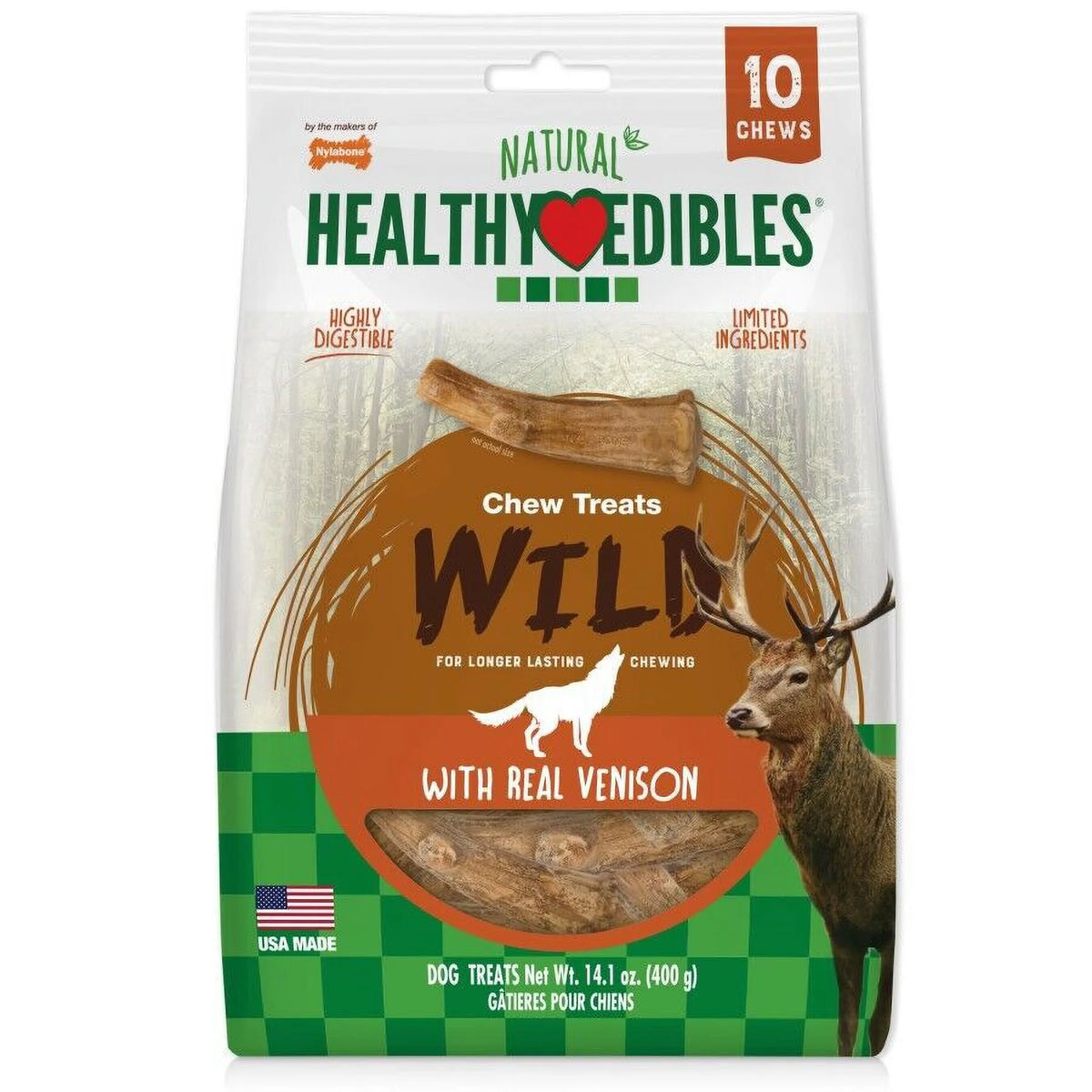 Natural Dog Chew Treats Venison 10 Chews B9980