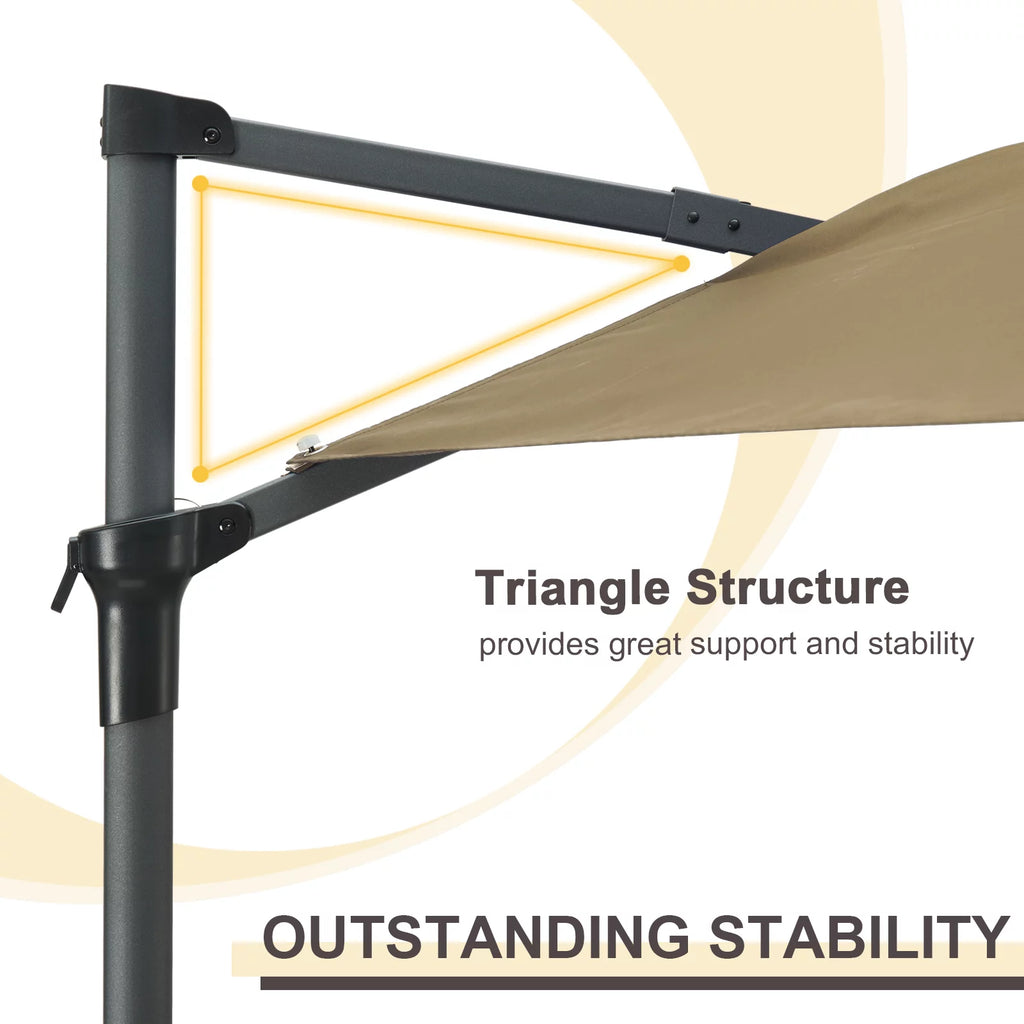 10ft Beige Outdoor Patio Umbrella T61779