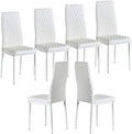 White PU Leather Upholstered Dining Chairs Set of 6 T285988