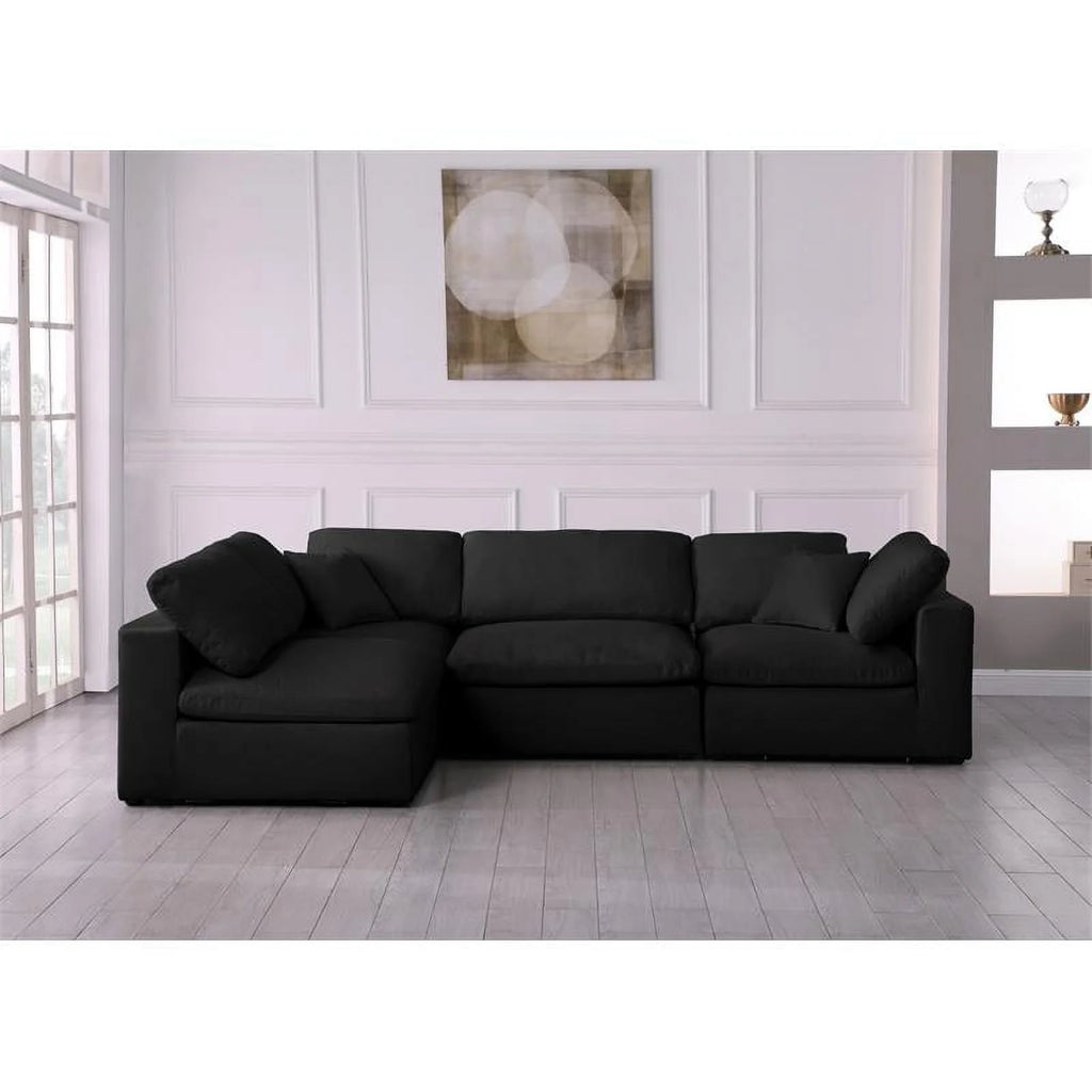 Black Linen Fabric Modular Sectional Z975507