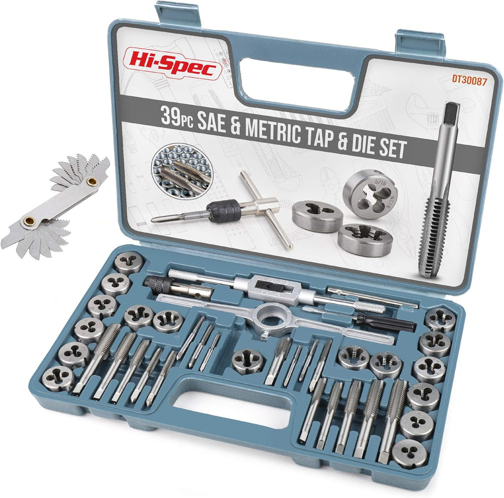 39 Piece Metric Tap & Die Set with Screw Pitch Gauge in Tray Case T750279