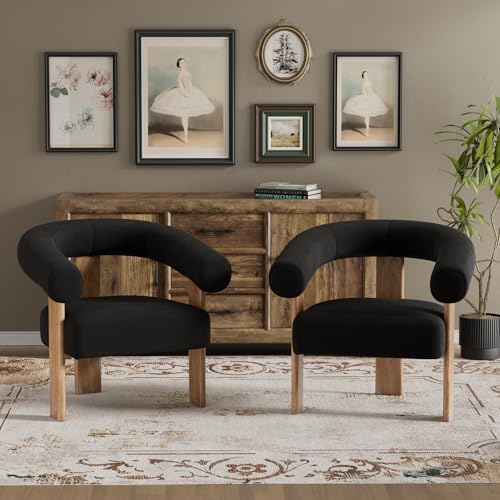 White Upholstered Armchair with Solid Wood Legs B147