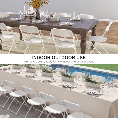 Black Plastic Folding Chairs with Steel Frame, 10 Pack Q7083