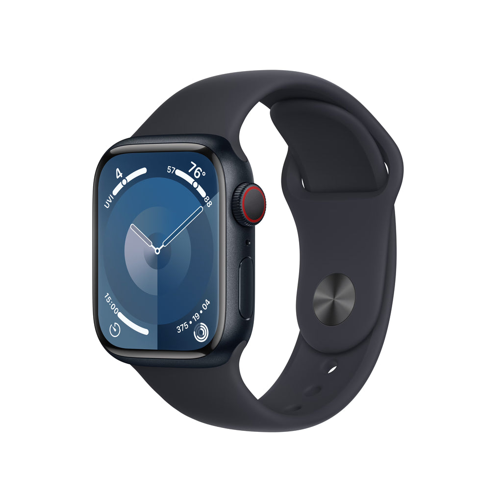 Apple Watch Series 9 GPS + Cellular 41mm Midnight Aluminum Case with Midnight Sport Band - M/L G374131