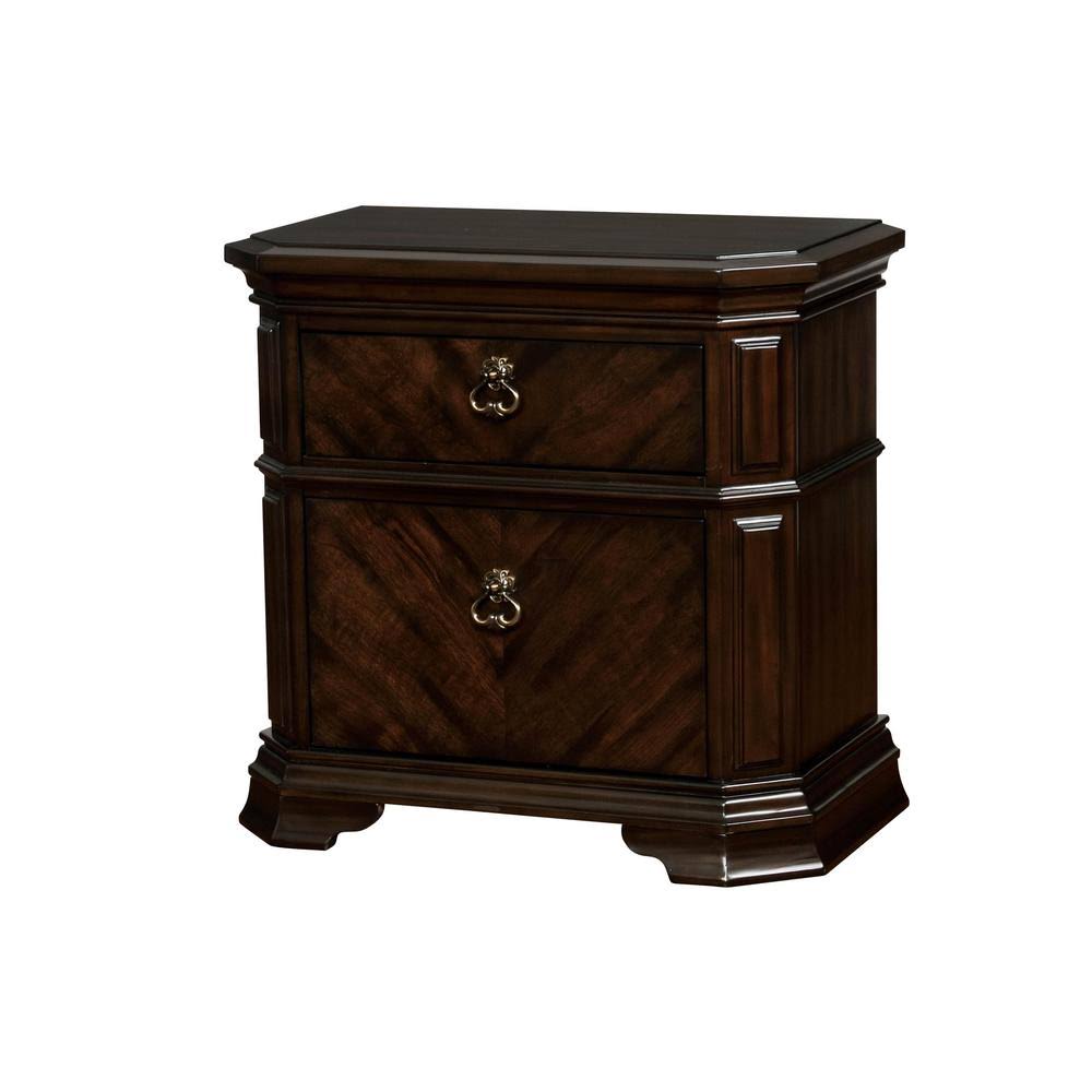 Espresso 2-Drawer Nightstand R6144