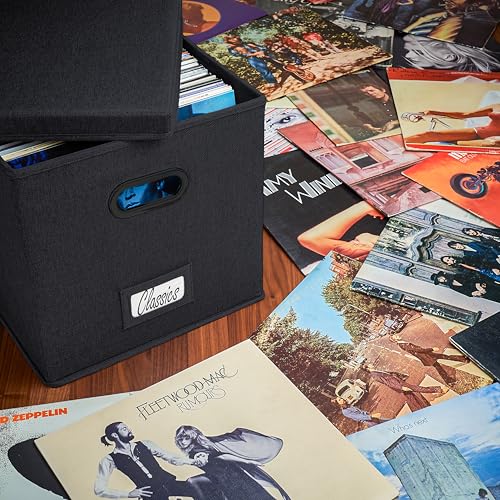 Vinyl Record Storage Box with Lid O590