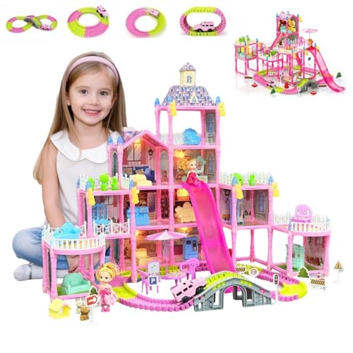 Dollhouse Playset with Toy Furniture and 3 Dolls U64399