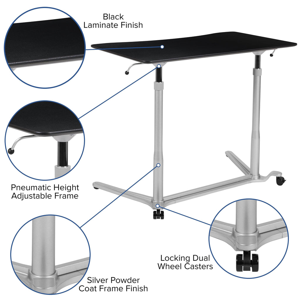 Black Sit-Stand Computer Desk I829066