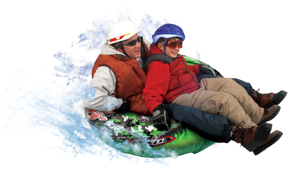 50" Two Rider Inflatable Snow Tube Sled with Grab Bars F5005