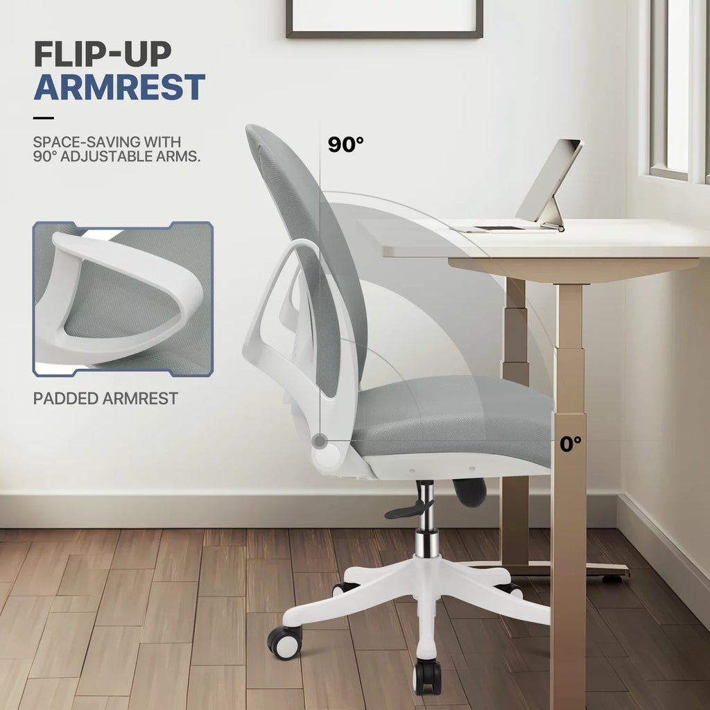 Grey Standing Computer Desk with Monitor Shelf P2727
