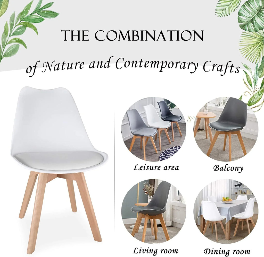 White Set of 4 Dining Chairs Y460003