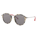 Beige Havana Grey Polar Round Sunglasses 52 mm O635