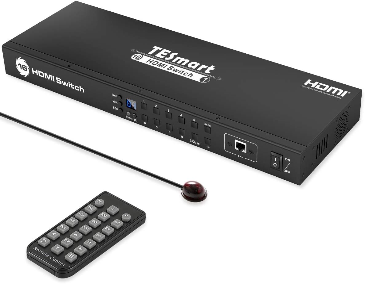 16×1 HDMI Switch 4K@60Hz HDCP 2.2 with Rack-Ears X631464