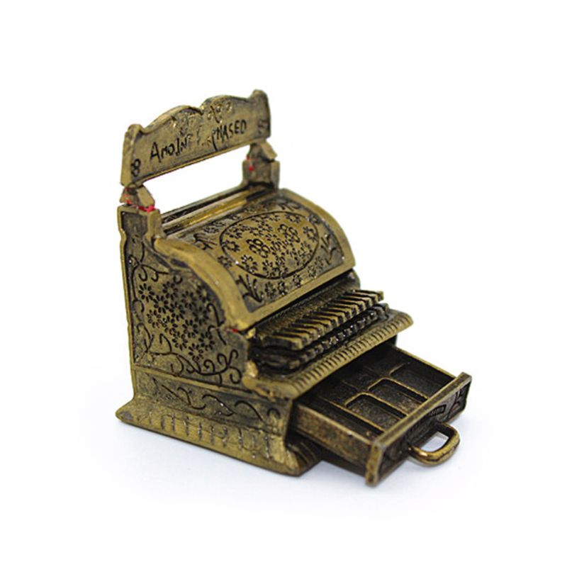 1:12 Scale Vintage Metal Cash Register Model Toy H47941
