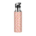 Pink-orange Lattice Flower Stainless Steel Insulated Vacuum Flask M72113