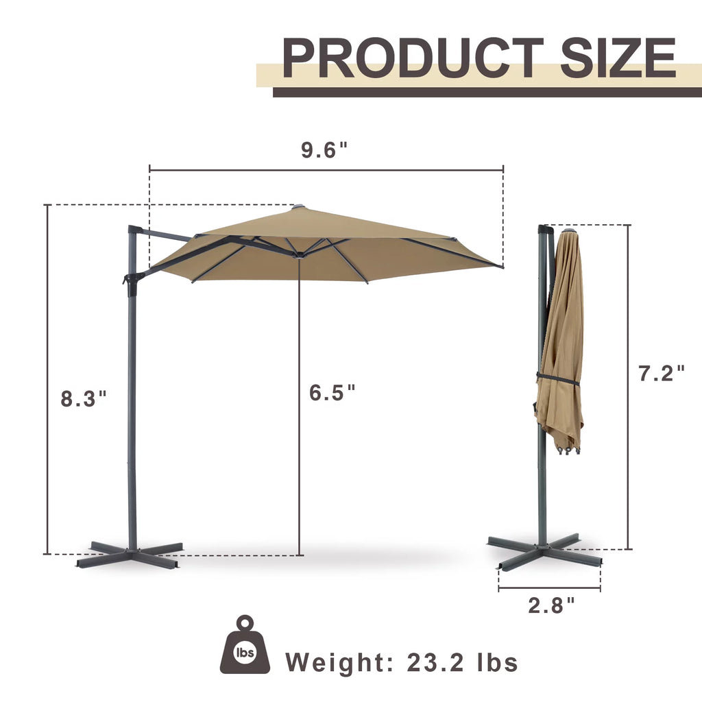 10ft Beige Outdoor Patio Umbrella T61779