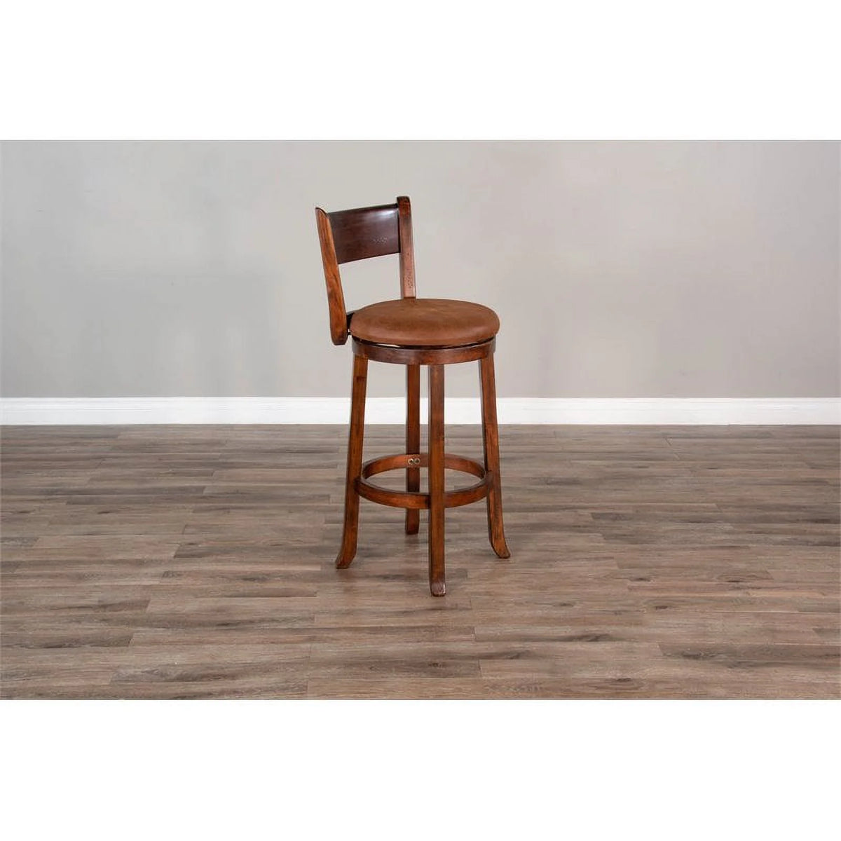 Mahogany Wood Swivel Barstool V705