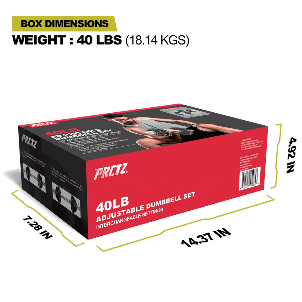 40lb Adjustable Dumbbell Set W449286