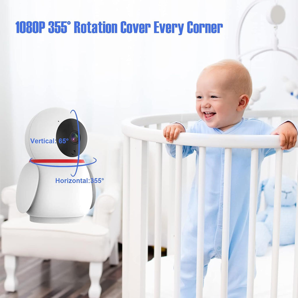 Baby Monitor with Camera and Audio, 5 HD Monitors, No WiFi/App, Night Vision, Sound and Temperature Detection, Twist Mount O5932