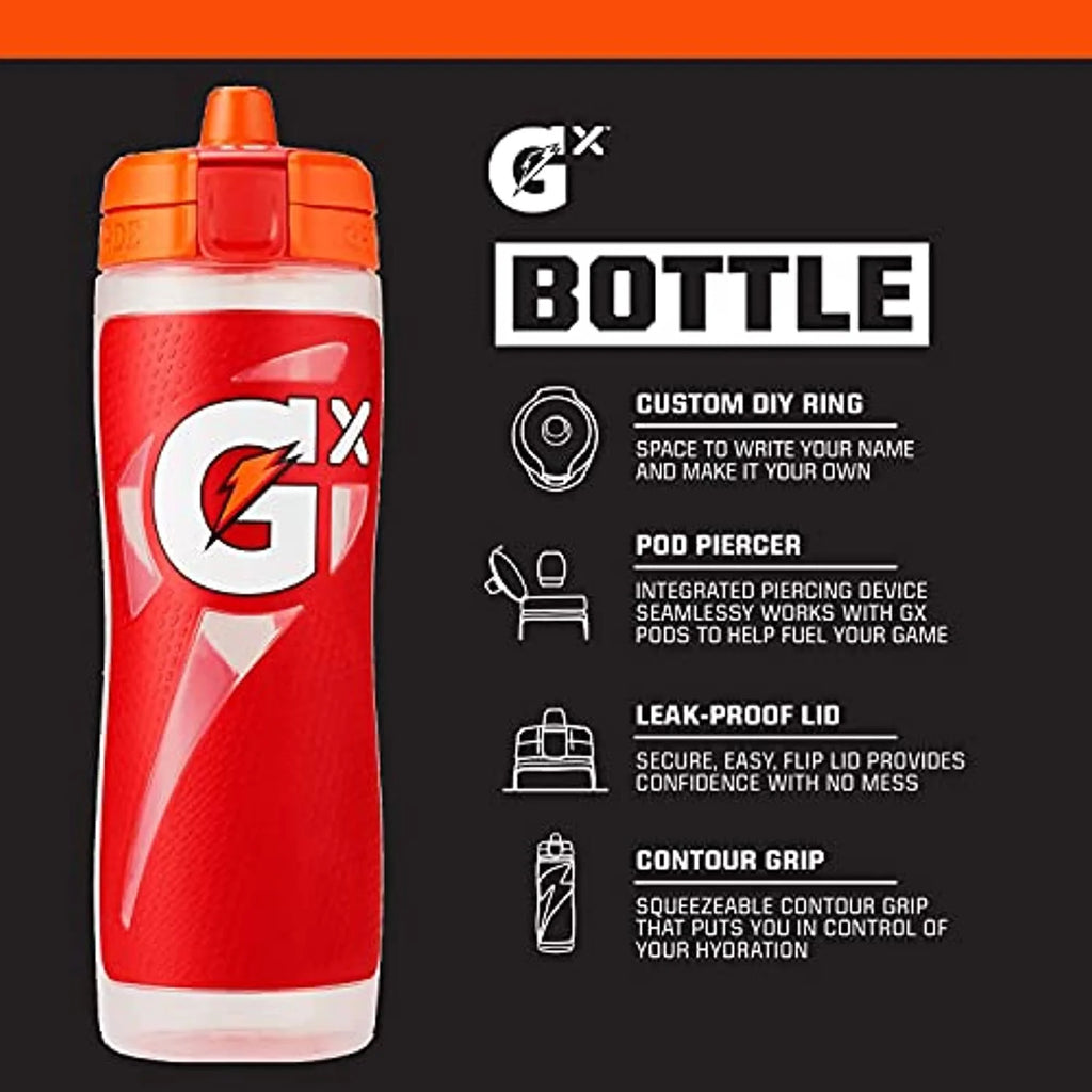 Gx Hydration System, Non-Slip Squeeze Bottles or Sports Drink Concentrate Pods A46150