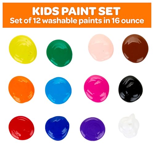 Washable Paint 12ct 16 Oz Nontoxic I640