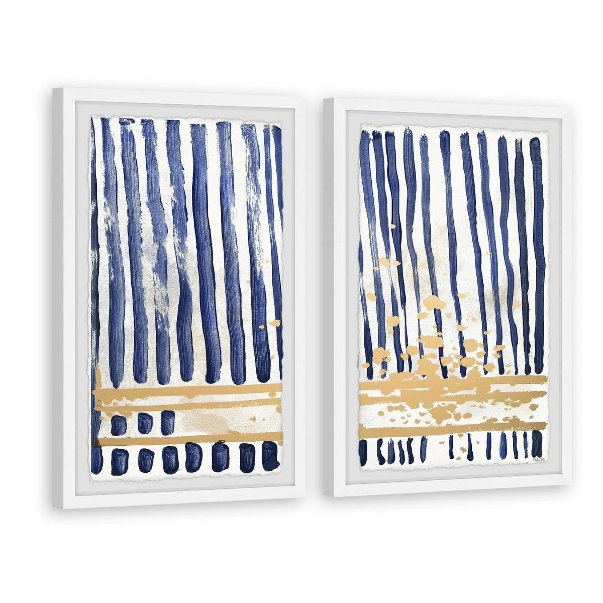 Blue Verticals Diptych, 18 inch x 24 inch N52559
