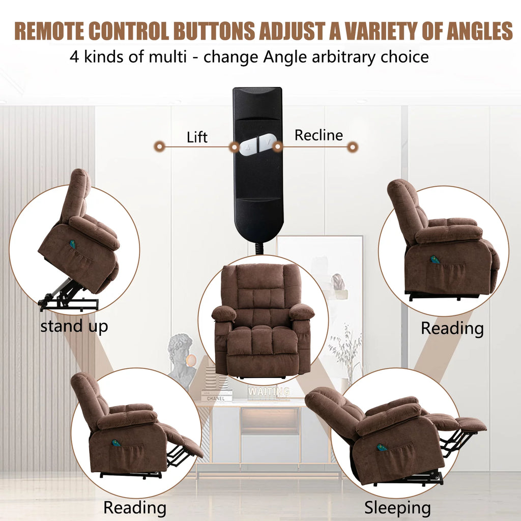 Power Lift Recliner Chair Sofa with Massage and Heat D823