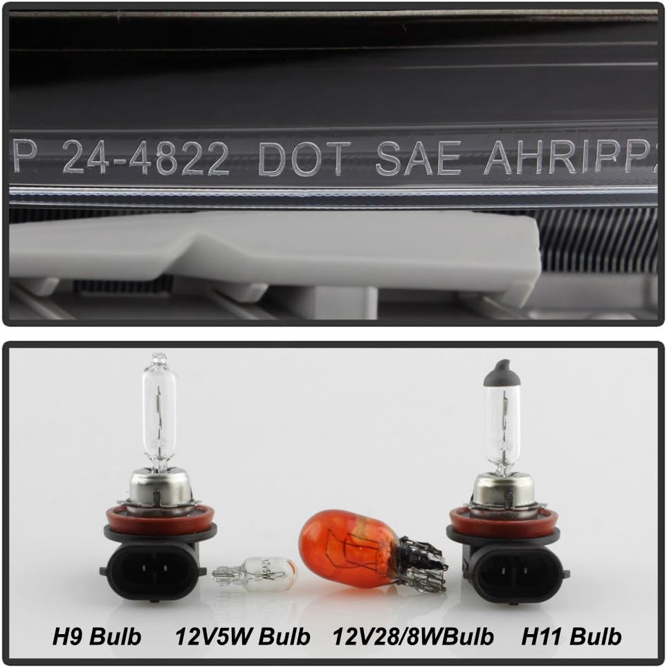Black Bezel Halogen Headlamps for 2016-2018 Nissan Altima Headlights Driver Passenger Side W957234