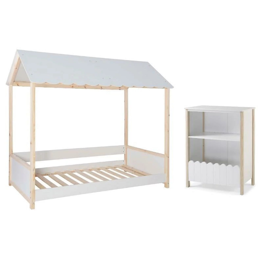 2-Piece Set with Twin Youth House Bed and Bookcase R689