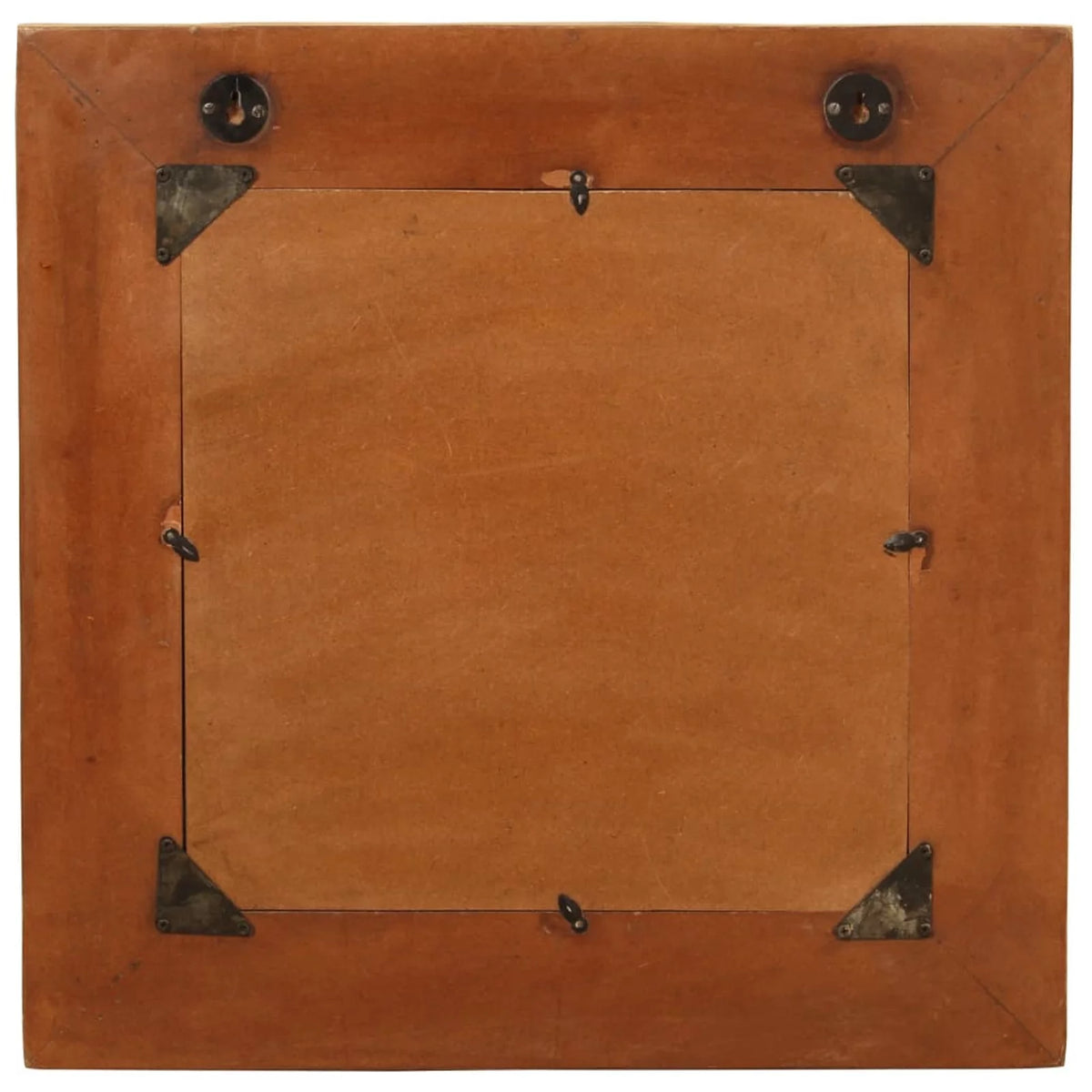 Reclaimed Wood Frame Glass Wall Mirror 23.6 x 23.6 Inches M434