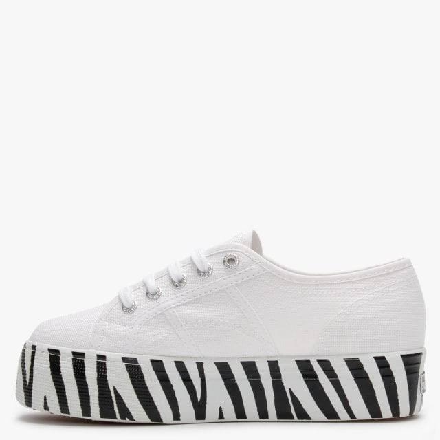 White Canvas Flatform Trainers G421996