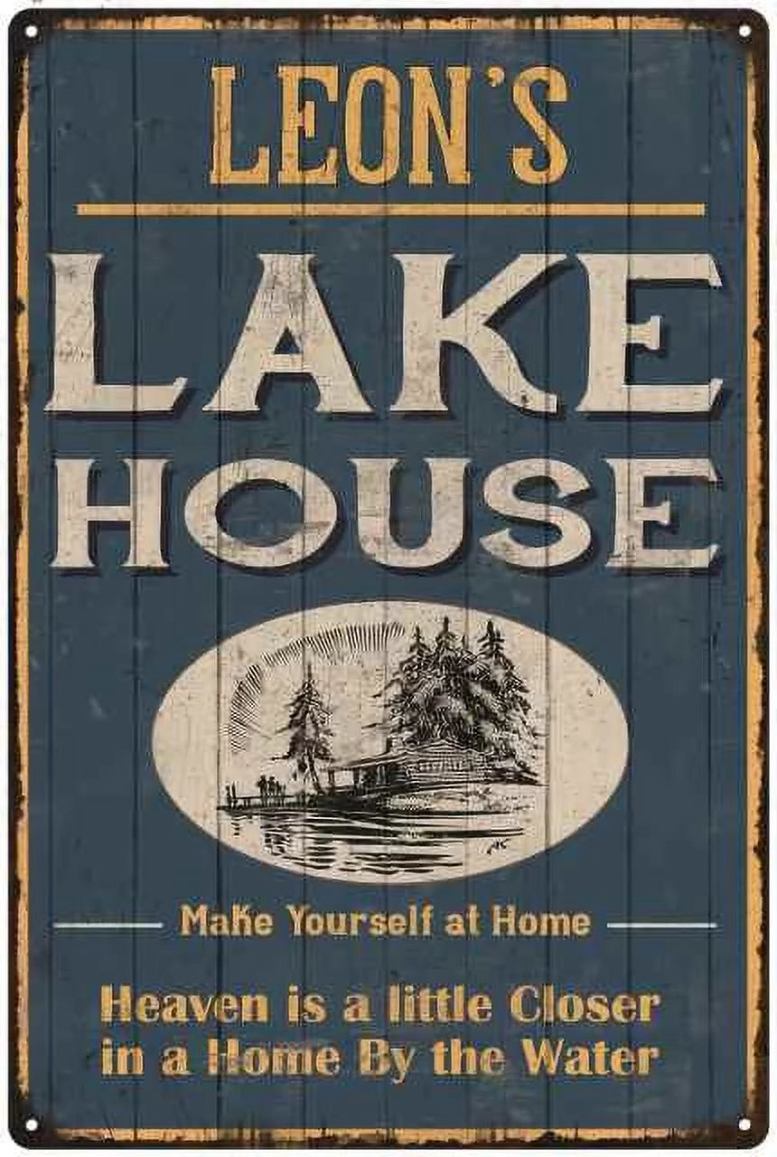Lake House Blue Cabin Home Decor 12 x 18 Matte Finish Metal C104080