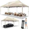 10' x 20' Pop Up Canopy Party Tent with Carry Bag, Khaki K1521