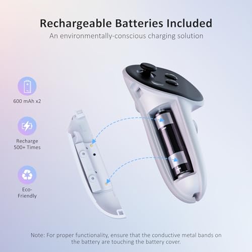 Charging Dock with LED Light and Controller Mount, 2 Rechargeable Batteries, White P64999