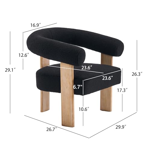 White Upholstered Armchair with Solid Wood Legs B147