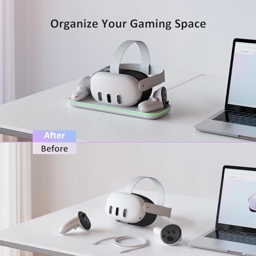 Charging Dock with LED Light and Controller Mount, 2 Rechargeable Batteries, White P64999