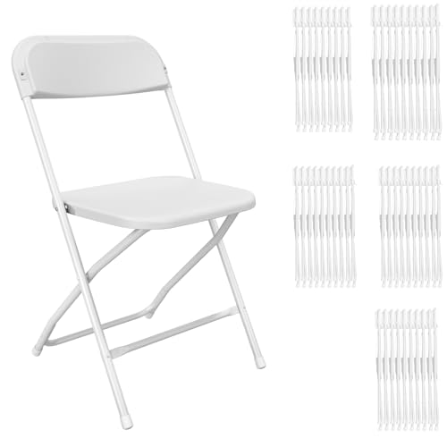 Black Plastic Folding Chairs with Steel Frame, 10 Pack Q7083